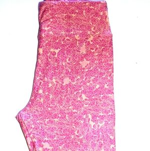 LulaRoe One Size Pink Rose Soft Leggings
